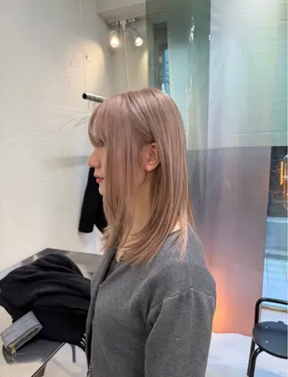 セミロング カラー chikashitsu所属・Junmi/ﾁｶｼﾂ /堀江のヘアスタイル