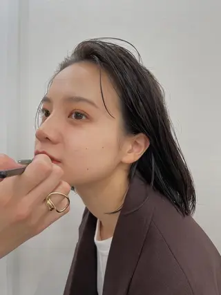 ミディアム カラー 梅田/ベージュ レイヤー/ヌマタのヘアスタイル