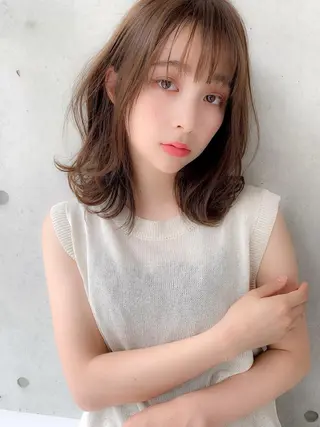 ミディアム カラー パーマ 髪質改善縮毛矯正✨ ナリタユウヤのヘアスタイル