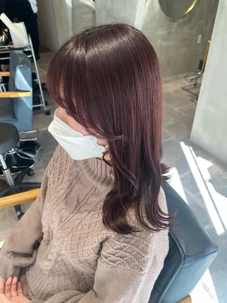 ミディアム カラー 韓国×髪質改善カラー 💎hinaのヘアスタイル