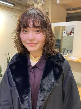 ミディアム カラー パーマ ヘアアレンジ メンズ キッズ ネイル マツエク・マツパ アイブロウ 🧼柴田 健太郎🧼のヘアスタイル