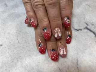 ネイル ネイルリボン 受付スタッフのネイルデザイン