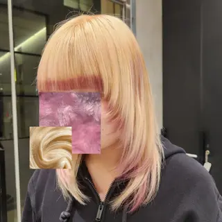 セミロング カラー 𝔅𝔈ℭ𝔎/ 𝔪𝔦𝔶𝔲のヘアスタイル