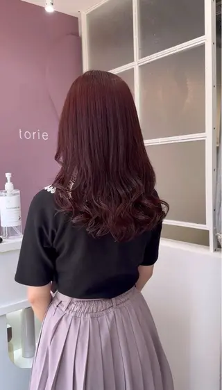 ミディアム カラー 吉田 絵夢のヘアスタイル