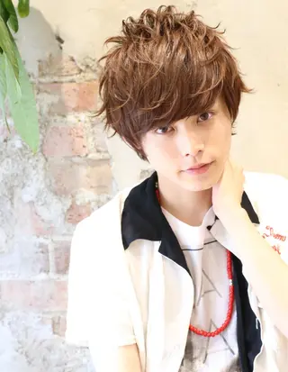 ショート カラー パーマ メンズ Soleria /ソレリア所属・Soleria 田中慎一のヘアスタイル