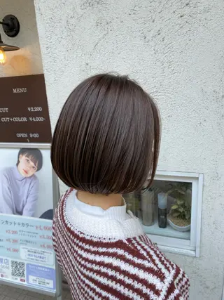 ミディアム カラー benji 福間所属・丸(マル) ／ショートボブのヘアスタイル