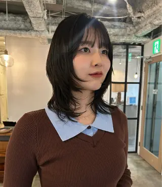 セミロング カラー ヘアアレンジ 🎀suzuna 透明感colorのヘアスタイル