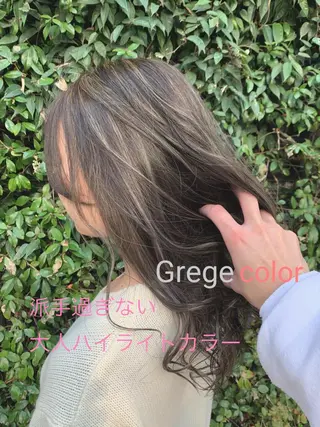 セミロング カラー ヘアアレンジ 前髪/ハイライト得意 安西駿一　【銀座】のヘアスタイル