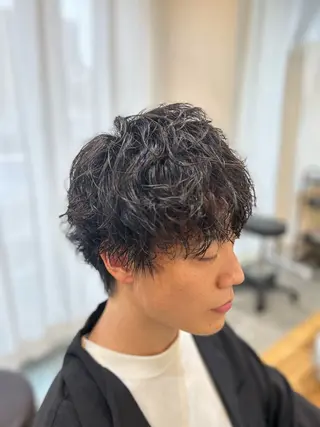 ショート パーマ CECIL hair なんば店所属・メンズパーマ 艶髪☆店長☆有馬のヘアスタイル