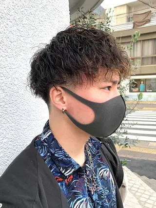 ショート パーマ ヘアアレンジ メンズ men’s salon NOA solte. 【メンズサロン ノアソルテ】所属・メンズパーマ職人 加藤 弘貴のヘアスタイル