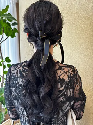 ロング ヘアアレンジ え りのヘアスタイル