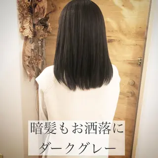 ミディアム カラー テトネ タカシのヘアスタイル