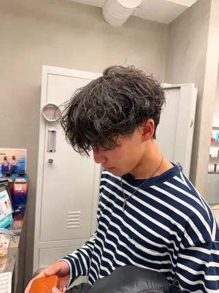 パーマ メンズ メンズ/シャドウ/ 波巻き/kyogoのヘアスタイル