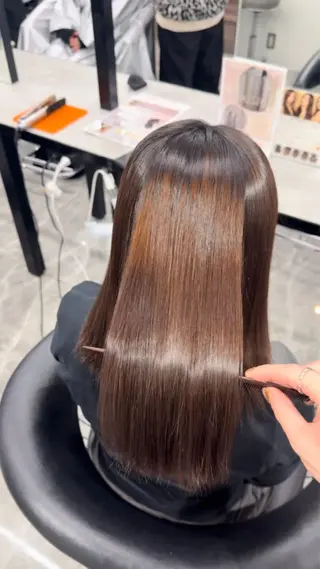 ロング りきと🦋河原町 縮毛矯正/艶カラーのヘアスタイル