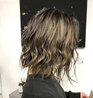ミディアム カラー 難波/心斎橋/ボブ/ 髪質改善/ハイトーンのヘアスタイル