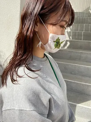 セミロング カラー パーマ satsuki 暖色・ブラウンカラーのヘアスタイル