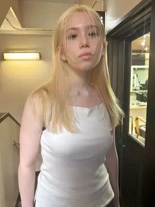 セミロング カラー ヘアアレンジ 丸山渉/パーマ エフェクトブリーチのヘアスタイル