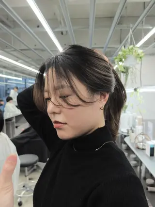 セミロング カラー ダブルカラー/ ケアブリーチ/クニトのヘアスタイル