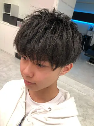 パーマ メンズ BABY 艶髪暗髪ヘア💖達人のヘアスタイル