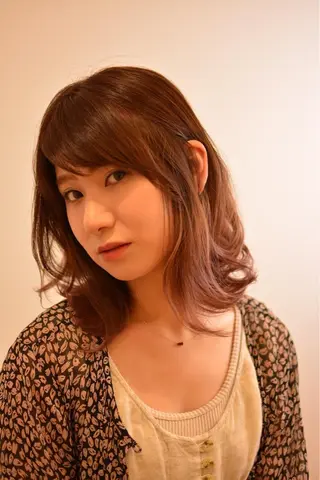 ミディアム カラー 縮毛矯正💎髪質改善 レイヤー✨山内健太郎のヘアスタイル