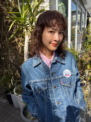 ミディアム パーマ 似合わせカット レイヤー/ボブのヘアスタイル