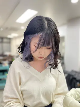 ミディアム asumi/栄/ハイ トーン/ブリーチ/のヘアスタイル