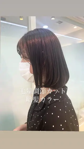 ミディアム カラー 似合わせカラー/艶 髪質改善/ヨシザキのヘアスタイル