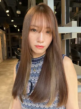 ロング カラー ベージュ/グレージュ 恵比寿/丸山陽平のヘアスタイル