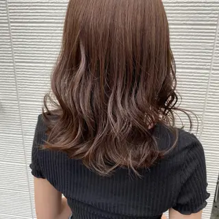 ミディアム カラー Rinka/梅田/ 透け感カラー🤎のヘアスタイル