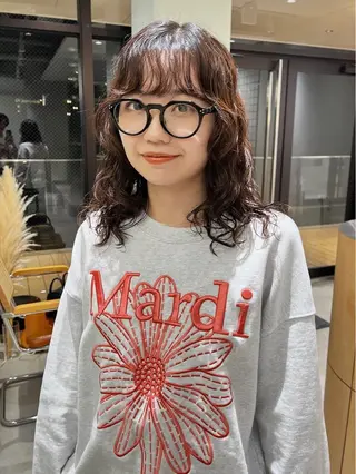 セミロング パーマ 原宿パーマ kazuのヘアスタイル