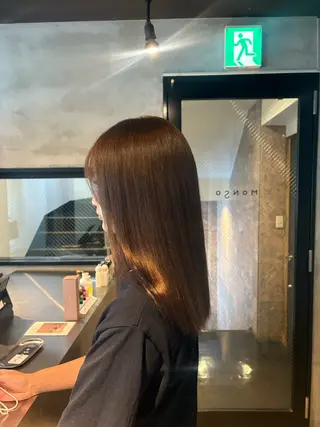 ミディアム 透明感・美髪 monsoワニベユナのヘアスタイル