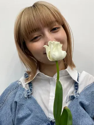 ミディアム カラー nishido ハイライト/海外ヘアのヘアスタイル