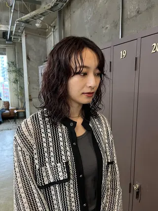 ミディアム パーマ/オリーブ/ 酸性ストレート/ゆなのヘアスタイル