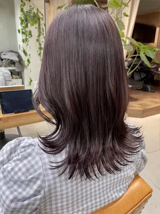 セミロング カラー unico.所属・韓国ヘア/暖色カラー 新美多英のヘアスタイル