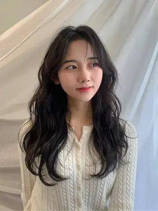 ロング 韓国特化エクステ🟨 エクステのヘアスタイル