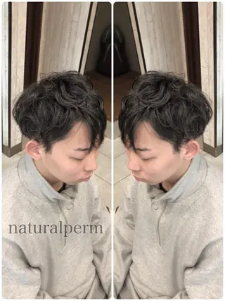 ショート パーマ メンズ ツイスパ/メンズ特化 🦋𝑺𝑶𝑵𝑬のヘアスタイル