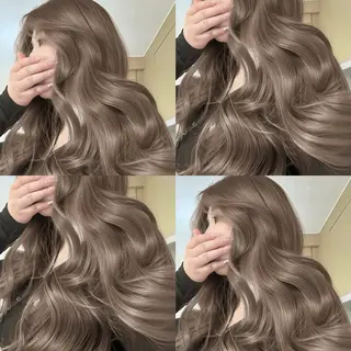 セミロング 透明感♡グレージュ ♡ミルクティー♡のヘアスタイル