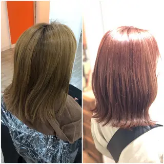 ミディアム 艶カラー🩵💛 NANAのヘアスタイル