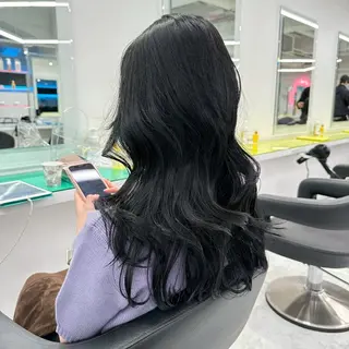 ロング カラー 韓国/うる艶カラー 💙ayana💙のヘアスタイル