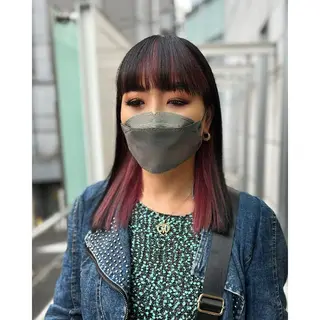 セミロング カラー パーマ ヘアアレンジ メンズ キッズ BRAIDS💎愛子 大人ハイライト💎のヘアスタイル