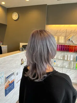 ミディアム カラー 太白区白髪ぼかし/ ボブカット/千葉達人のヘアスタイル