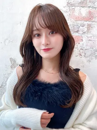 セミロング カラー 顔周り/くびれヘア 韓国ヘア💕風間るなのヘアスタイル