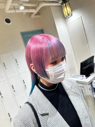 セミロング カラー デザインカラー🎨 下北沢 / 磯部のヘアスタイル