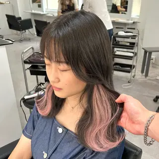 カラー 大阪ケアブリーチ/ ミルクティーベージュのヘアスタイル