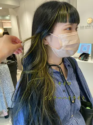 ロング カラー ヘアアレンジ オリーブ透明感カラー 表参道/MIKUのヘアスタイル