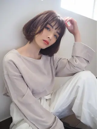 ショート カラー ボブ/ハイトーン 立川loose 下田のヘアスタイル