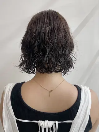 ミディアム ボブカットモデル/パ ーマ/harunaのヘアスタイル