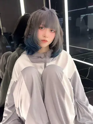 ミディアム カラー りょうへい/ 全頭ブリーチ/渋谷のヘアスタイル