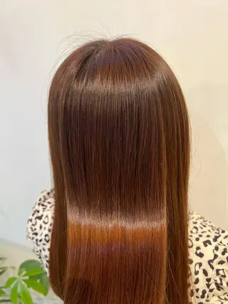 ロング カラー ブリーチしない暖色 カラー🥀杉 優菜のヘアスタイル