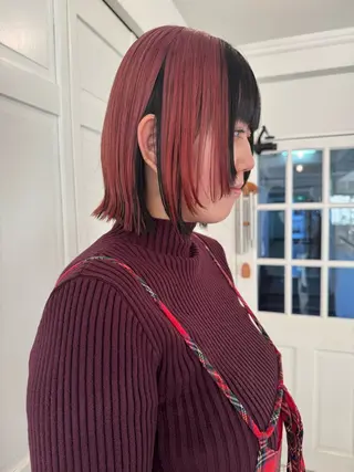 カラー ブリーチカラー🎀 韓国風/寺門美優のヘアスタイル